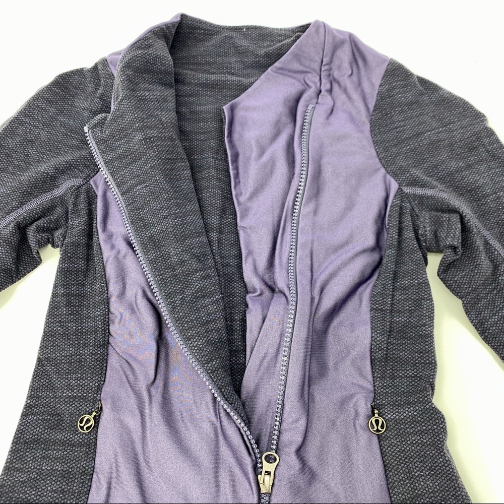 LILULEMON PURPLE GRAY ZIPPER PULL ON JACKET SWEATER LIGHTWEIGHT LADIES XS - Picture 2 of 3
